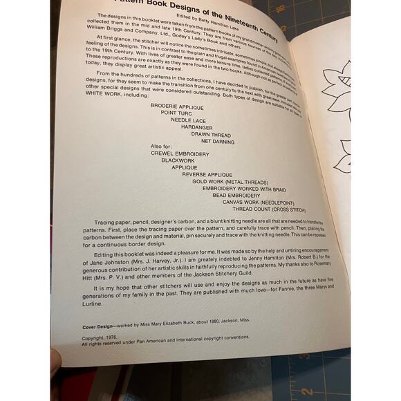 Pattern Book Designs of the 19th Century EMBROIDERY Needlepoint APPLIQUE VTG - Picture 6 of 6